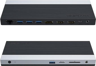 WAVLINK Estação de ancoragem USB C 4K Triple Display (2 HDMI + 1 DisplayPort) com carregamento PD3.0 de 100 W (65 W para PC), Gigabit Ethernet, 4 USB 3.0, leitor de cartão micro SD/SD, áudio, suporta Mac/Windows