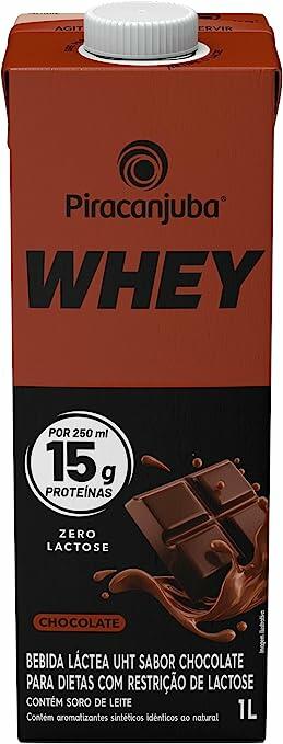 Whey Zero Lactose Sabor Chocolate Piracanjuba 15g de proteína 1 Litro