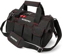 WORKPRO Bolsa de ferramentas de 35,5 cm, organizador de ferramentas com alça de ombro ajustável, W081021A