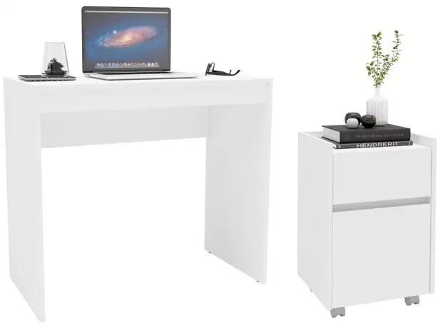 Conjunto Escritório/Home Office Politorno - Cajamar Mesa e Gaveteiro 2 Peças