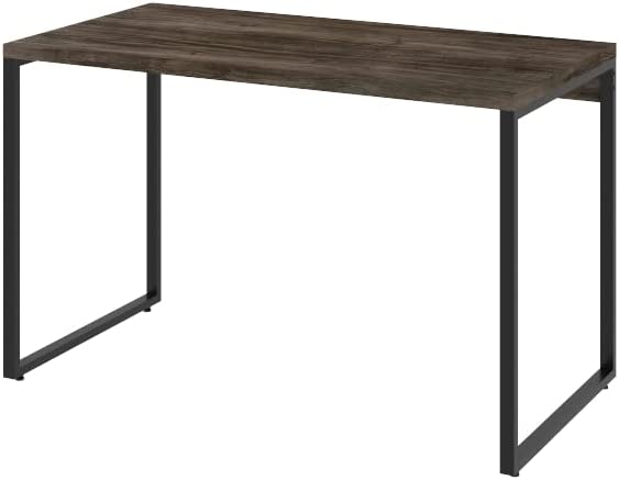 Mesa para Escritório Office Estilo Industrial 1,20m, Compace, Kuadra, Carvalho Dark/Est.Preta