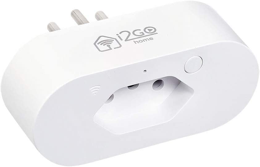 Tomada Inteligente Smart Plug Slim Wi-Fi 10A I2GO Home - Ligue ou Desligue Seus Eletrodomésticos Através do Celular - Compatível com Alexa, I2GWAL035, Branco