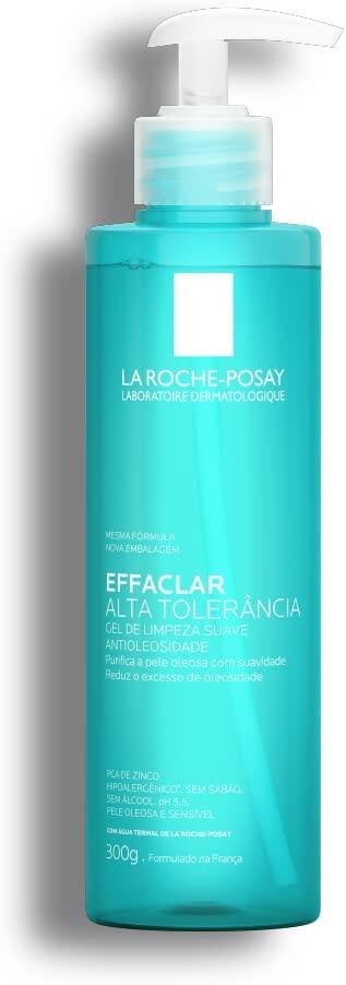 La Roche-posay Effaclar Gel Alta Tolerância. Gel de Limpeza Facial. Limpa a Pele Suavemente Reduzindo a Oleosidade e Eliminando o Brilho. Limpeza Facial. Pele Oleosa e Sensível. Caprylyl Glycol, Glicerina, PCA de Zinco