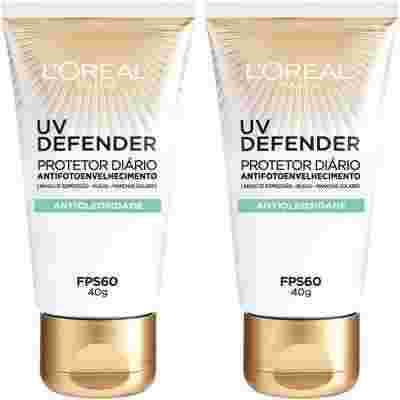 Kit Protetor Solar Facial L'Oréal Paris UV Defender Antioleosidade FPS60, 40G