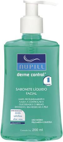 Sabonete Liquido Facial Nupill Derme Control 200Ml, Nupill, Verde