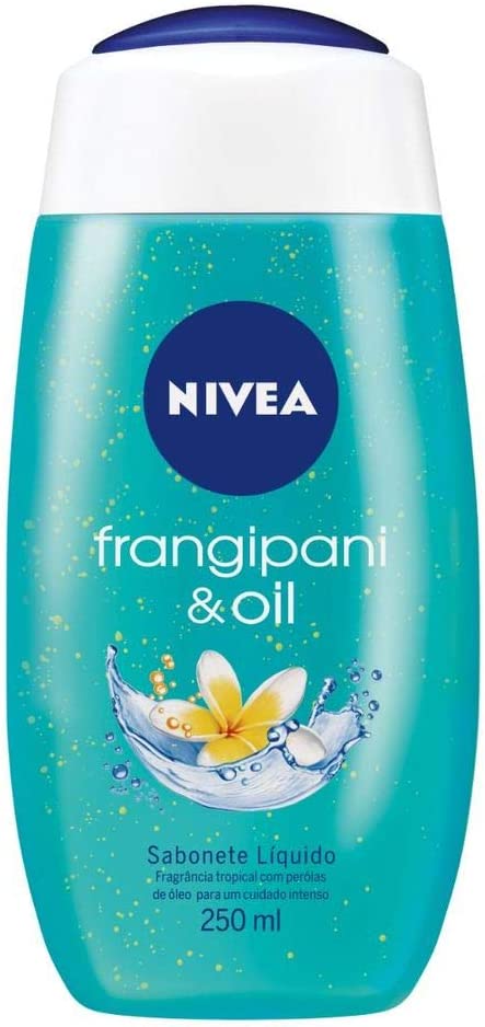 NIVEA Sabonete Líquido Frangipani & Oil - Fragrância da flor frangipani com pérolas de óleo, sensação de pele macia e hidratada - 250ml