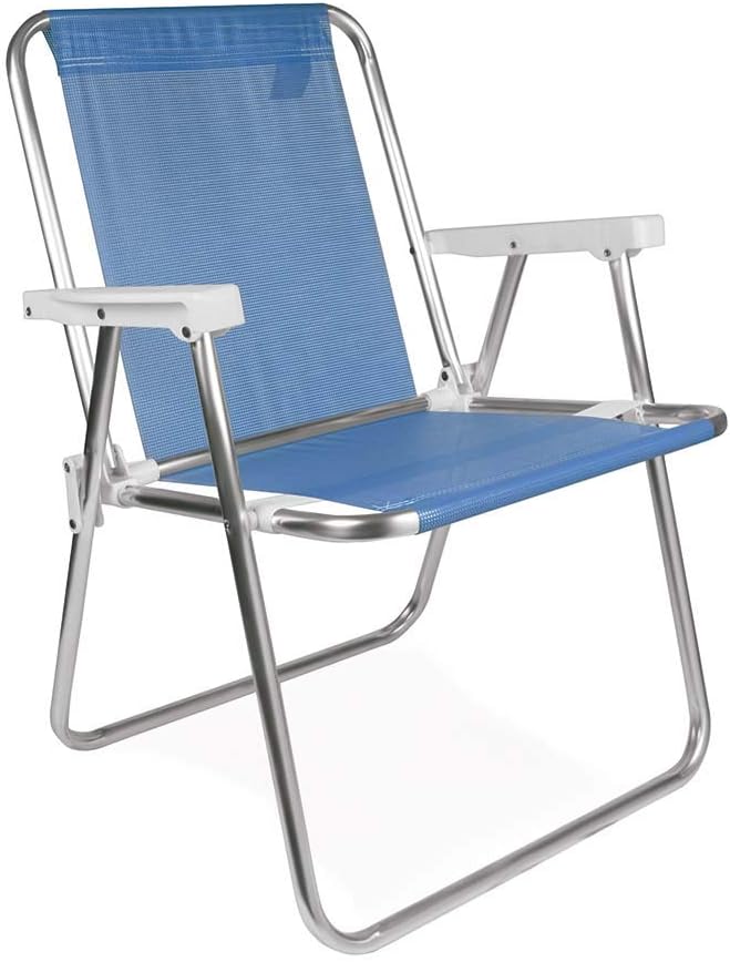 Cadeira Alta Alumínio Azul Mor