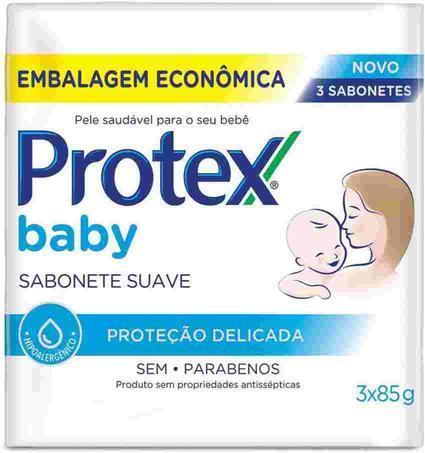 Sabonete em Barra Para Bebê Protex Baby Delicate Care 85G 3 Unidades com Desconto