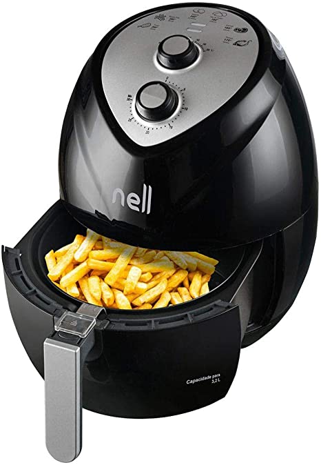 Fritadeira Elétrica sem Óleo/Air Fryer Nell Fit - Preto 3,2L com Timer