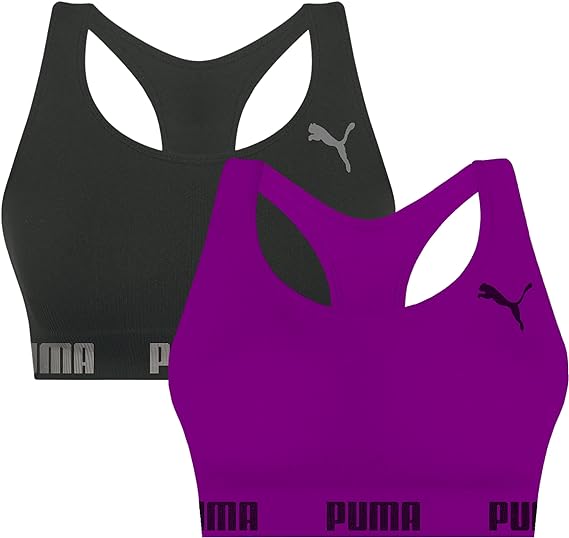 Kit 02 Top Nadador Puma Sem Costura Poliamida Academia Feminino Adulto