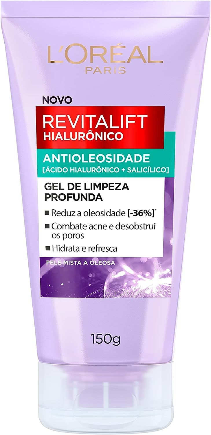 Gel de Limpeza Antioleosidade L'Oréal Paris Revitalift Hiaurônico, 150g