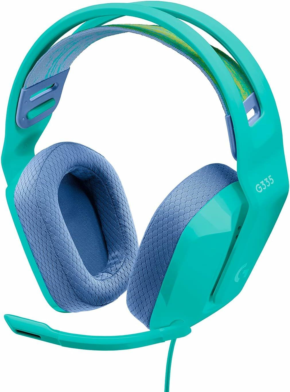 Headset Gamer Logitech G335 com Almofadas com Espuma de Memória, Design Leve e Conexão 3,5mm para PC, PlayStation, Xbox, Nintendo Switch e Mobile - Mint