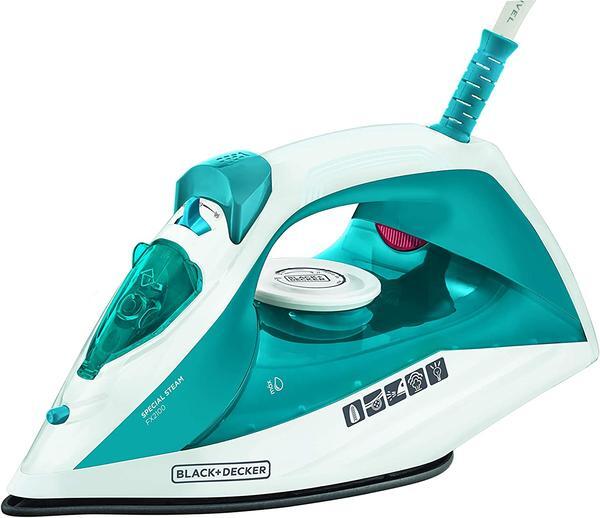 BLACK+DECKER FX2100 - Ferro de Passar a Vapor com Base Antiaderente 1200W, 110V, Azul e Branco