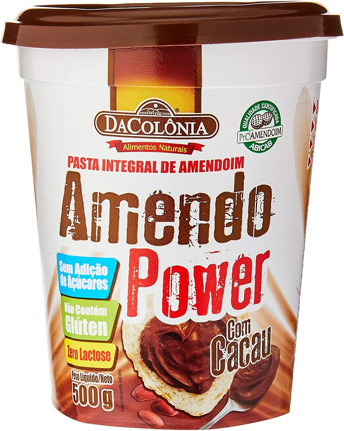 Amendopower Pasta De Amendoim Com Cacau Zero 500G