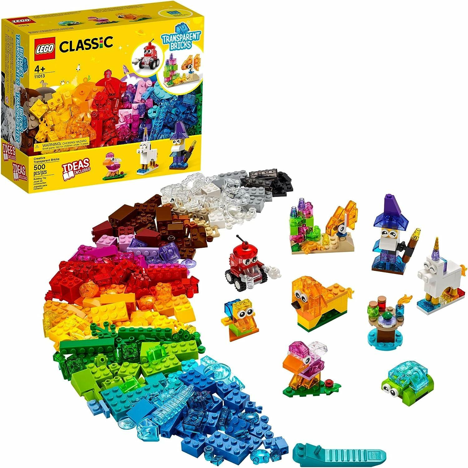 LEGO® Classic Blocos Transparentes Criativos; Kit de Construção para Crianças (500 peças)