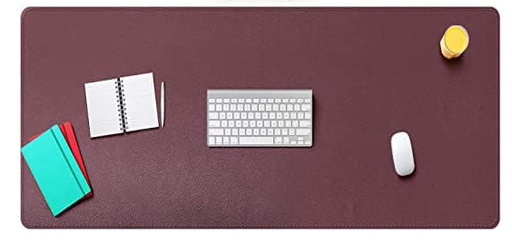 MousePad Desk Pad Eddias em Couro Ecologico 90x40cm - (Bordô)