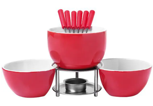 Aparelho de Fondue Cerâmica Brinox Vermelho