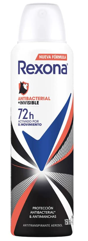 Desodorante Antitranspirante Rexona Feminino Aerosol Antibacterial + Invisible 150ml (A embalagem pode variar)