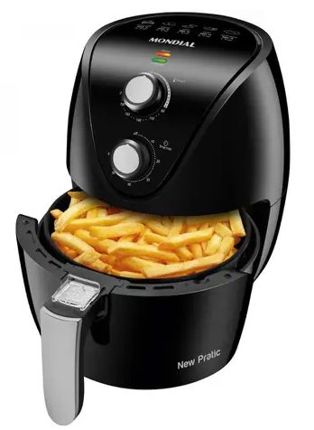 Fritadeira Elétrica sem Óleo/Air Fryer Mondial - New Pratic AF-31 Preta 3,5L com Timer