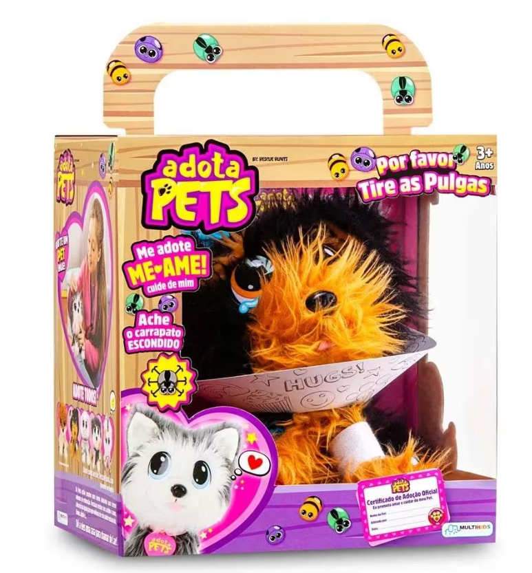 Pelúcia Adota Pets Multikids com Acessórios Coockie - 23 cm