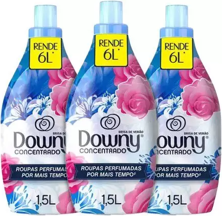 Kit Amaciante Downy Concentrado Brisa de Verão - 1,5L 3 Unidades