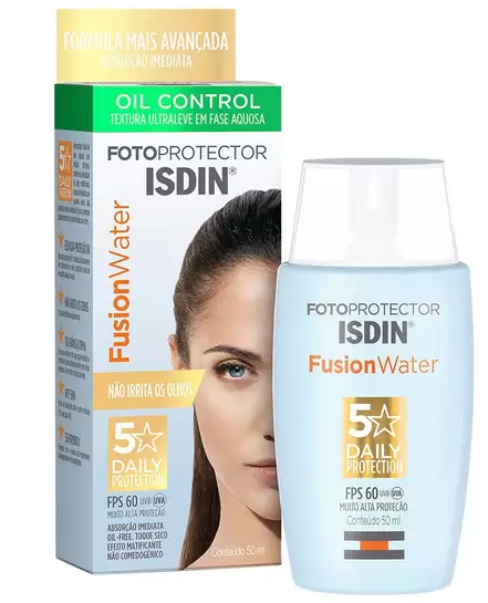 Protetor Solar Facial Isdin - Fusion Water 5 Stars FPS60 50ml