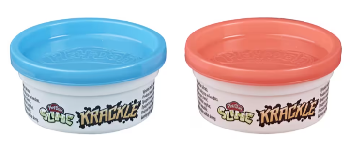 Massa para Modelar Play-Doh Hasbro Slime Krackle Azul e Laranja - 2 Unidades
