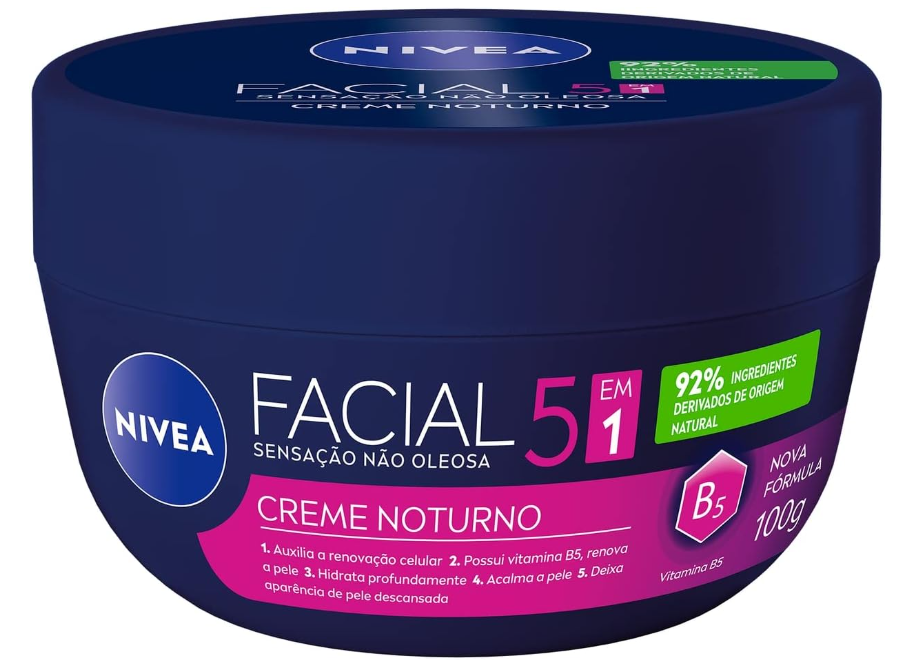 NIVEA Creme Facial Noturno - O potinho noturno dos queridinhos da hidratação facial, auxilia a renovação celular e hidrata profundamente a pele enquanto você dorme - 100g