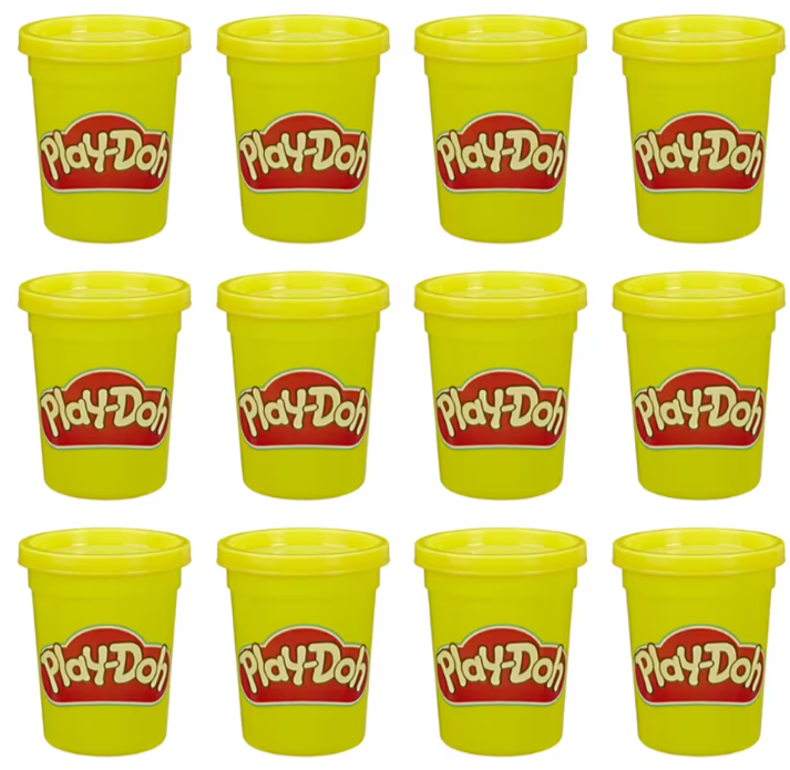 Massinha Play-Doh Cor Amarelo E4829 Hasbro - 12 Unidades