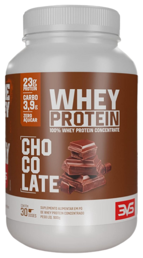 Whey Concentrado 100% Whey Protein 3VS Nutrition - 900g (Chocolate)