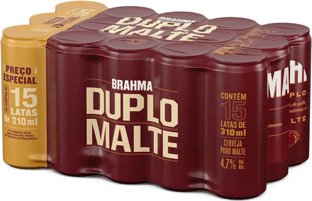 Cerveja Brahma Duplo Malte Lager 15 Unidades - Lata 310ml