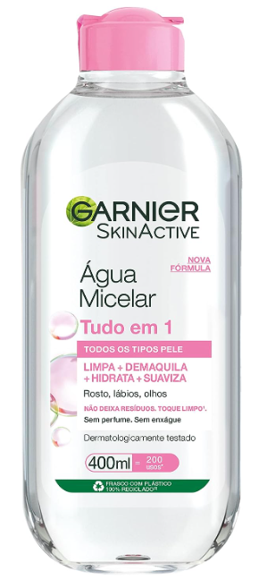 Água Micelar Garnier SkinActive Limpeza Facial Tudo em 1, 400ml