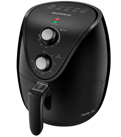 Fritadeira Elétrica sem Óleo/Air Fryer Mondial - Family AF-35-BF Preta 3,5L com Timer