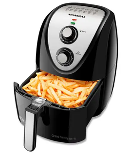 Fritadeira Air Fryer Mondial AFN-50-BI, 5 Litros, 1900W, Preto/Inox