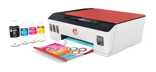 Impressora Multifuncional HP Smart Tank 514 Original Tanque de Tinta Continua Wi-Fi Scanner. Funções: Imprimir, Copiar, Digitalizar. Cor Branco/Vermelho (3YW74A)