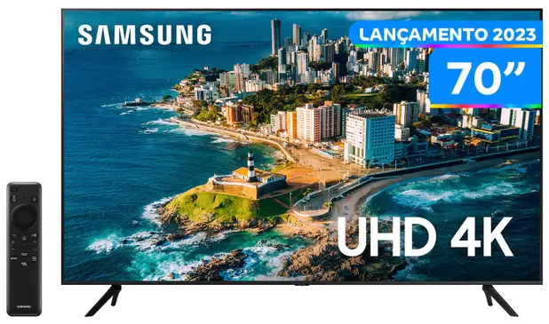 Smart TV 70” UHD 4K LED Samsung 70CU7700 - Wi-Fi Bluetooth Alexa 3 HDMI