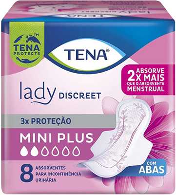 Absorvente para Incontinência Urinária Tena Lady Discreet Mini Plus 8 Unidades