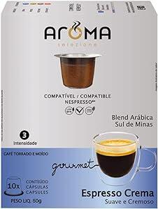 Aroma Selezione Cápsulas De Café Aroma Espresso Crema Compatível Com Nespresso Contém 10 Cápsulas