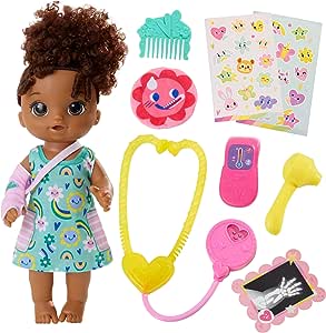 Baby Alive Hora da consulta - Boneca Negra de 30 cm com acessórios - F7537 - Hasbro