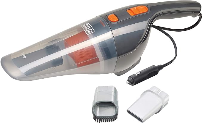 BLACK+DECKER Aspirador de Automóveis 12V com 2 Acessórios Cinza BDCV370