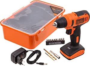 BLACK+DECKER Parafusadeira e Furadeira de 3/8 Pol. (10mm) a Bateria 12V Ion-Litio 1.5Ah 900 RPM com 13 Acessórios e Caixa Plástica LD12SP