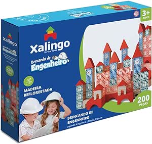 Brincando de Engenheiro 200 Peças Xalingo Multicor