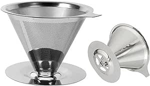 Coador De Café Filtro Individual Inox Reutilizável Premium 12x6x10cm