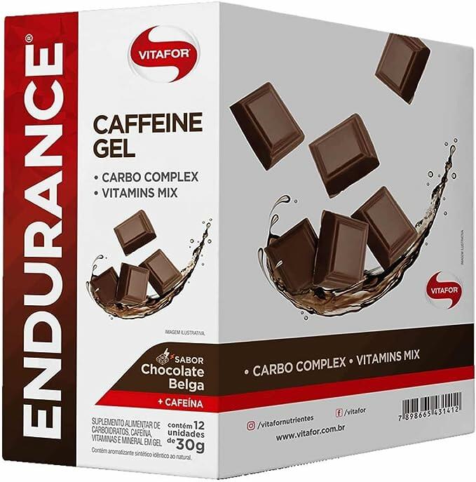 Endurance Caffeine Gel Vitafor Caixa 12 sachês Chocolate Belga