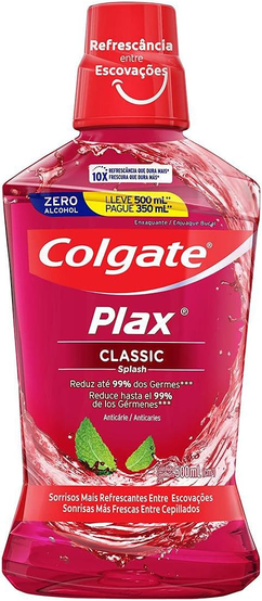 Enxaguante Bucal Colgate Plax Classic 500Ml Promo Leve 500Ml Pague 350Ml