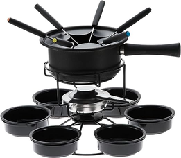 Forma, 807960, Kit Para Fondue 16 Peças Giratório Aparelho Para Fondue, cor Preto, Aço