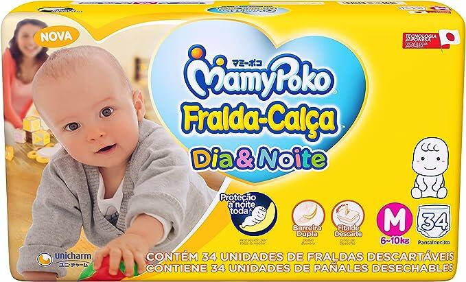 Frada-Calça MamyPoko Dia&Noite Tamanho M, 34 unidades