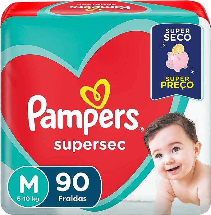 Fraldas Pampers Supersec M 90 Unidades