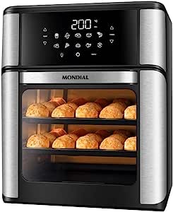 Fritadeira Air Fryer Forno Oven 12L, Mondial, Preto/Inox, 2000W, 220V - AFO-12L-BI