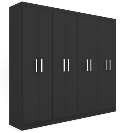 Guarda-roupa Casal Ele E Ela 8 Portas 8 Prateleiras Malbec Preto Fosco - Panorama Móveis